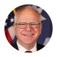 Circular image of Tim Walz