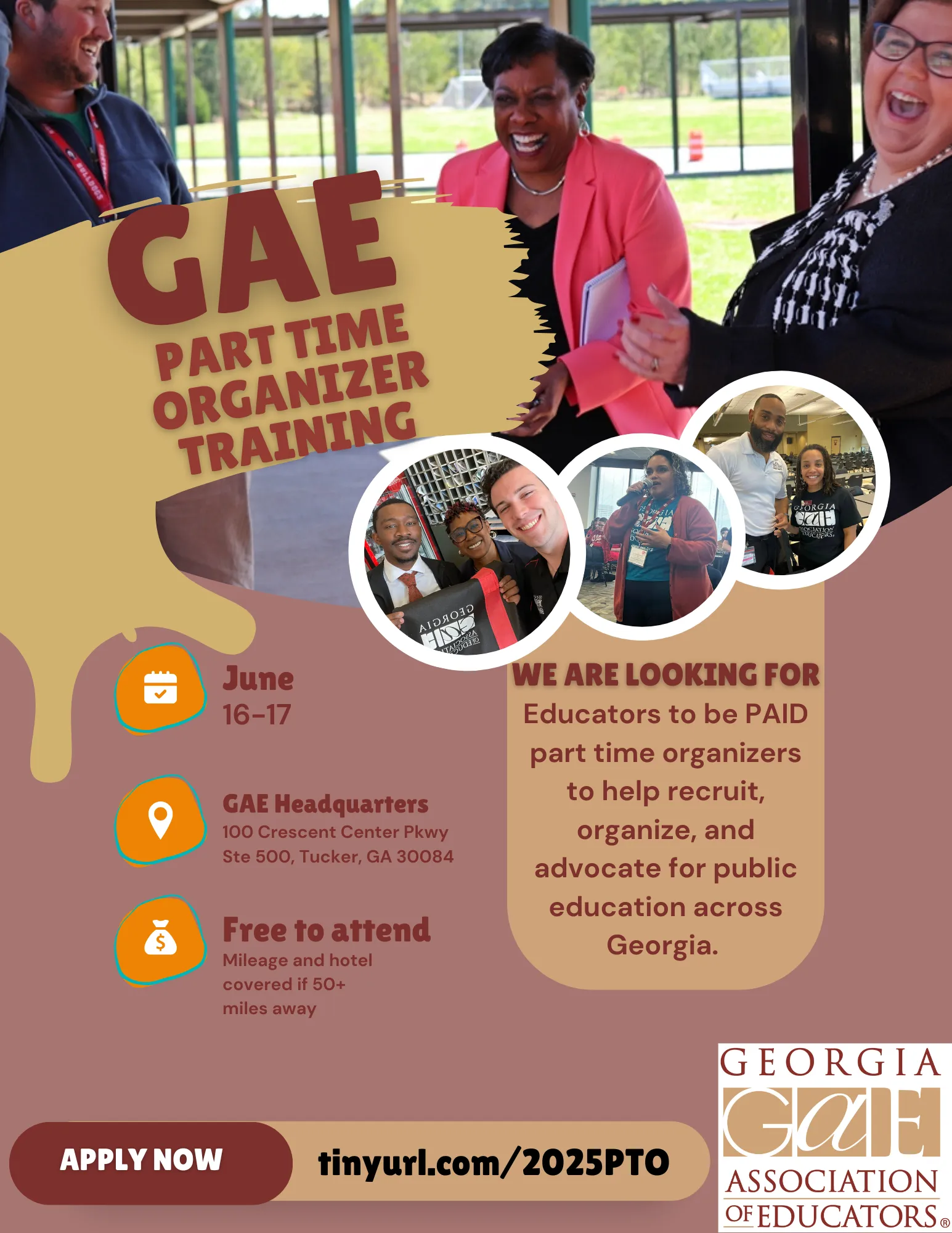 flyer for Part Time Organizer Position